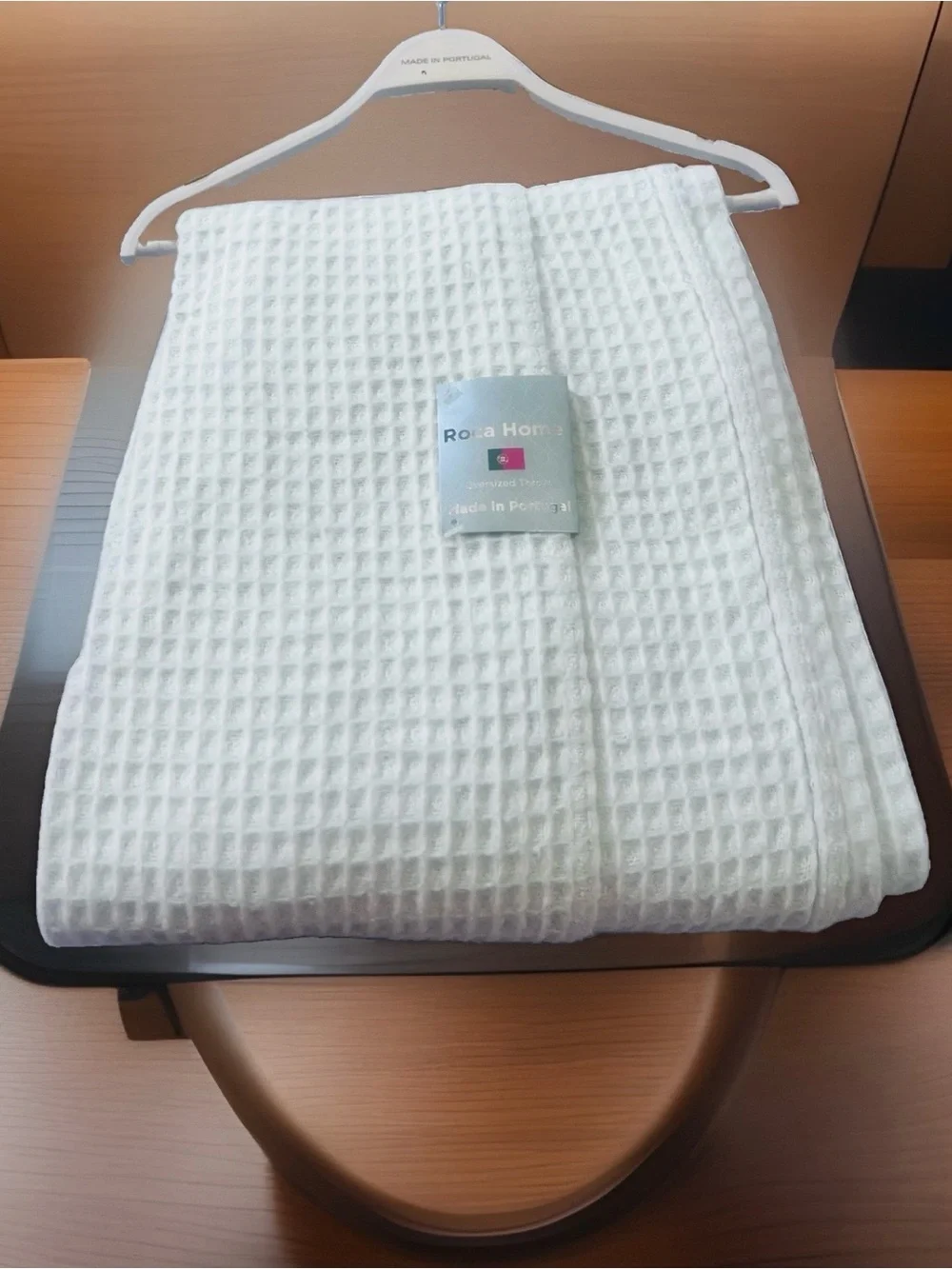 ROCA HOME PORTUGAL WAFFLE WEAVE KNIT COTTON MINT GREEN THROW BLANKET 50